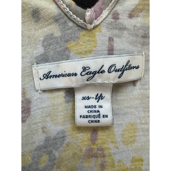 Y2k Vintage American Eagle Outfitters Yellow Floral Tank Top XS Boho Retro style - Picture 3 of 7